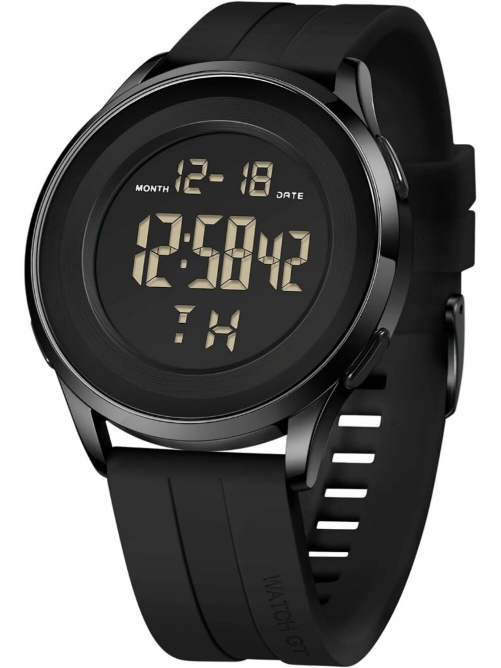 Men's Black Digital Waterproof Military Tactical Minimalist Wrist Watches